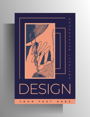 Cover design template for book, brochure, booklet, catalog, poster. Hand-drawn color vector illustration.