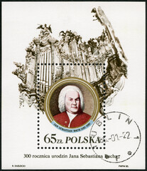 POLAND - 1985: shows Johann Sebastian Bach (1685-1750), composer, 1985
