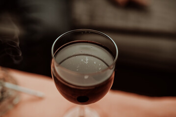Red wine in wine glass