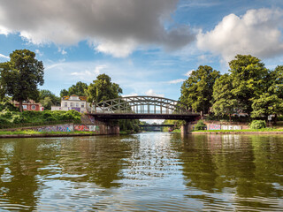 Bridge across the lake in Lübeck during a boat tour