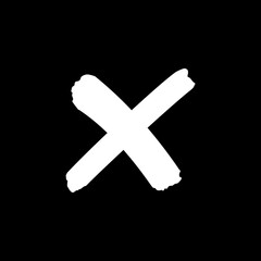 Cross sign or x mark icon. No symbol