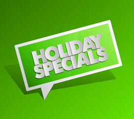 Holiday specials sale square banner tag. Abstract rectangle background. Advertising poster illustration