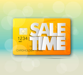 Holiday specials sale & credit bank card banner. Abstract advertising background plastic card icon. Advertising discount poster. online banking tag flyer, Promotional internet shopping sale brochure