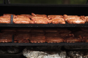 grilled sausages on the grill