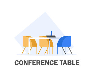 conference table meeting,Meeting room,flat design icon vector illustration
