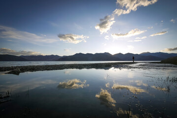 Pangong Lake, Pangong Tso, China India border in the Himalayas