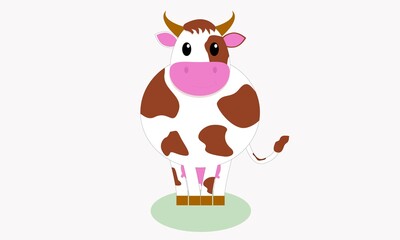 cartoon cow on a white background