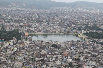 Arial View of lake from the top of the Nahargarh Fort