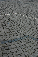 cobblestone road in the city