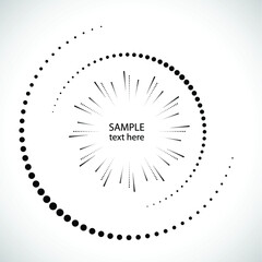 Halftone dots in circle form. round logo . vector dotted frame . design element