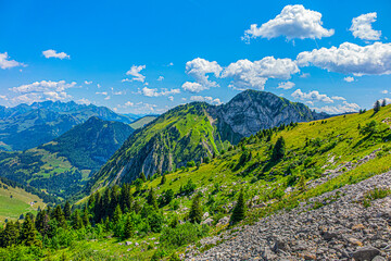 Fototapeta na wymiar Picturesque views of the western Swiss Alps. Canton of Vaud, Switzerland.