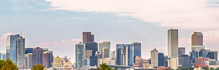Fototapeta na wymiar Denver downtown cityscape on a cloudy afternoon