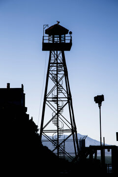 Watchtower Silhouette, Alcatraz, California, USA