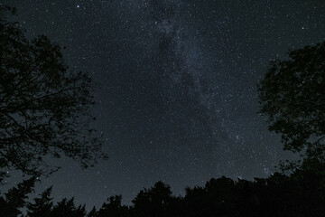 Milchstraße am dunkelblauen Nachthimmel