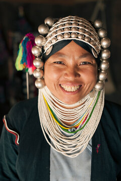 Portrait of Akha tribeswoman, Shan State, Keng Tung, Burma