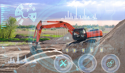 the concept of managing construction equipment and an excavator without human intervention using future technologies and artificial technology, eliminating errors and reducing the cost of work