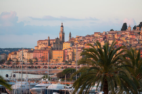 Menton at dawn, France