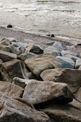 Pile of rocks on the Norfolk coast