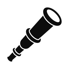 old spyglass icon, silhouette style