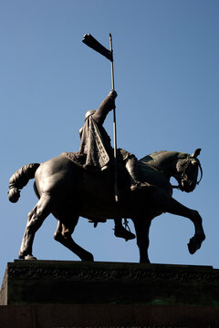 Wenceslas monument in Wenceslas Square, Prague, Czech Republic