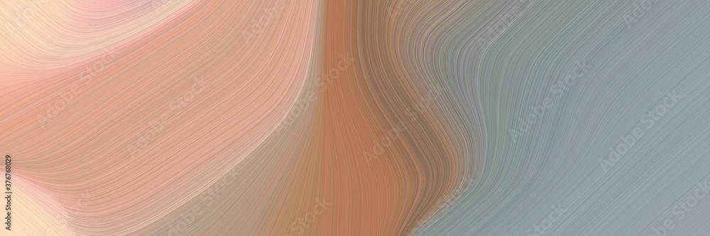 Fototapete abstract moving horizontal header with rosy brown, burly wood and peach puff colors. fluid curved li
