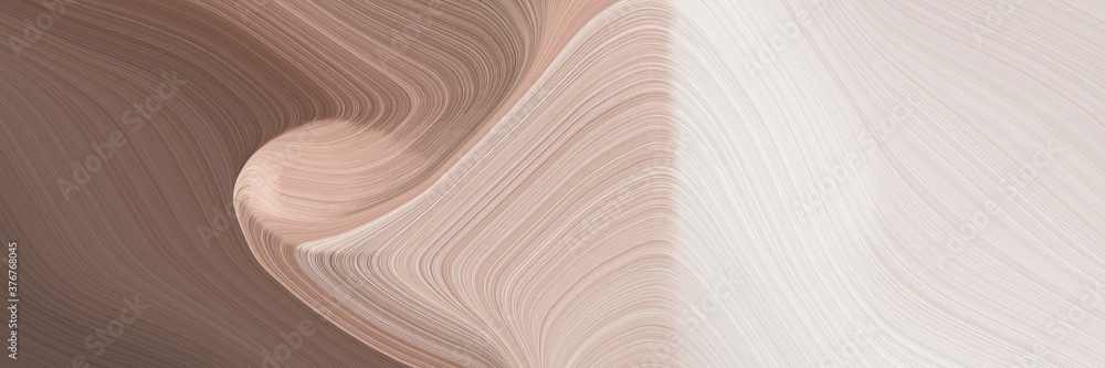 Aufkleber abstract artistic horizontal header with light gray, pastel brown and rosy brown colors. fluid curve