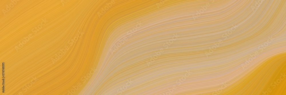 Aufkleber abstract dynamic banner with golden rod, tan and dark khaki colors. fluid curved flowing waves and c