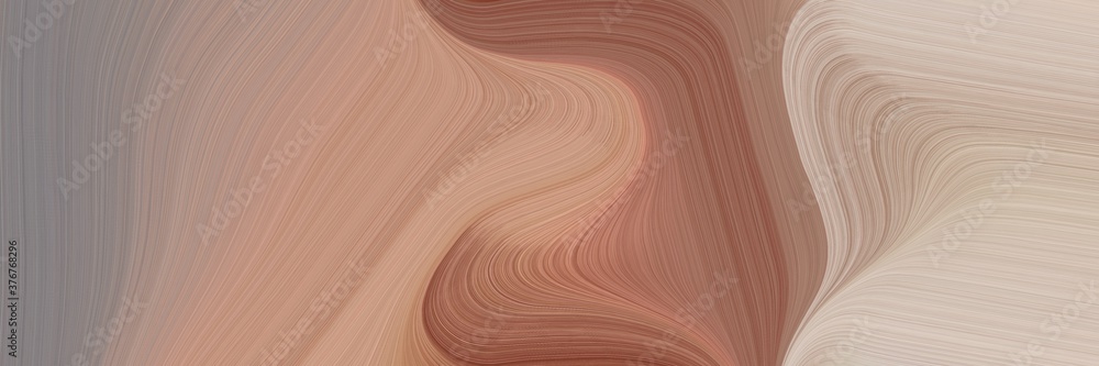 Poster abstract surreal header design with rosy brown, gray gray and pastel gray colors. fluid curved flowi