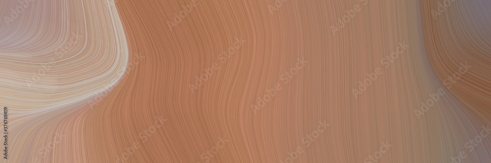 Poster abstract artistic designed horizontal banner with pastel brown, ash gray and tan colors. fluid curve
