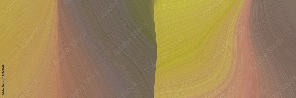 Fototapete abstract colorful horizontal header with peru, pastel brown and dark khaki colors. fluid curved line