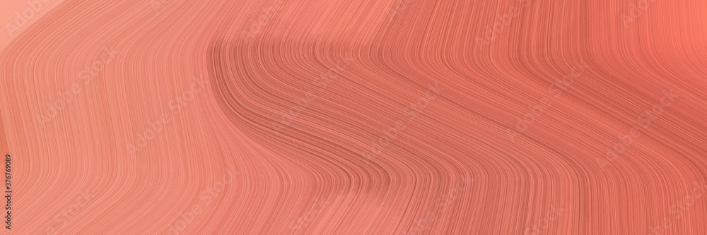 Fototapete abstract modern header with salmon, sienna and light salmon colors. fluid curved lines with dynamic flowing waves and curves for poster or canvas