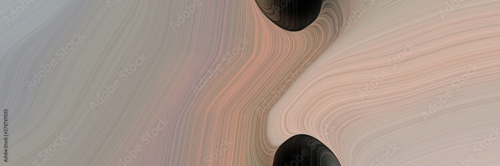 Aufkleber abstract flowing horizontal header with rosy brown, very dark green and tan colors. fluid curved flo