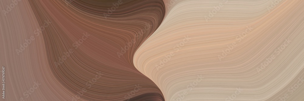 Poster abstract moving header design with rosy brown, tan and old mauve colors. fluid curved lines with dyn