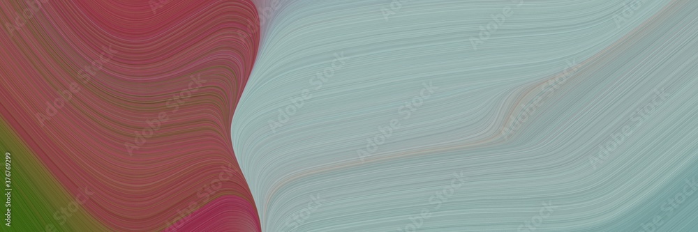 Poster abstract surreal horizontal banner with dark gray, brown and dark moderate pink colors. fluid curved lines with dynamic flowing waves and curves for poster or canvas