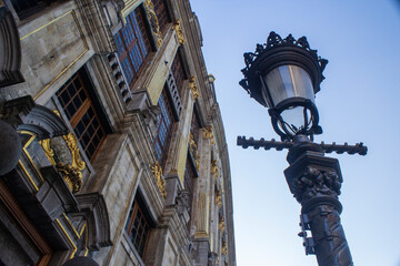 Fototapeta na wymiar street lamp in Brussels