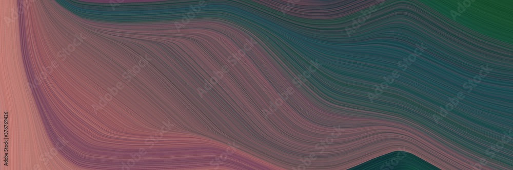 Fototapete abstract surreal banner with pastel brown, dark slate gray and indian red colors. fluid curved lines with dynamic flowing waves and curves for poster or canvas