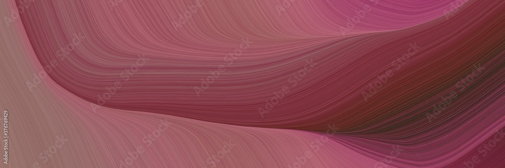 Leinwandbilder abstract decorative banner design with pastel brown, very dark pink and old mauve colors. fluid curv