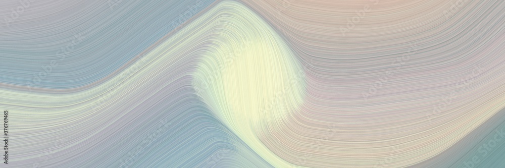 Fototapete abstract flowing header design with ash gray, antique white and light slate gray colors. fluid curve