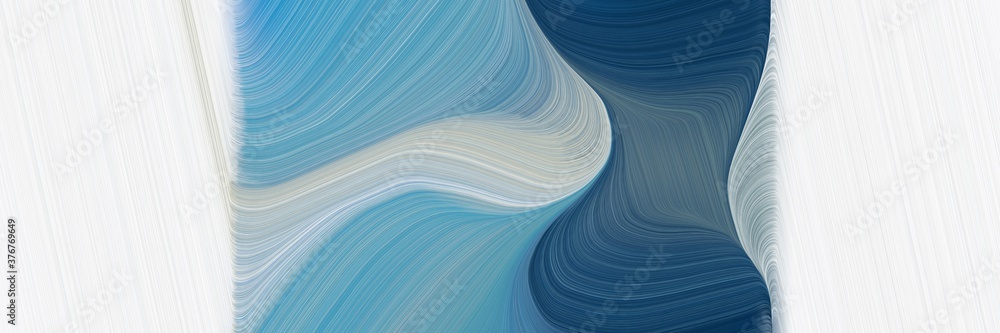 Poster abstract colorful banner with teal blue, lavender and cadet blue colors. fluid curved lines with dyn