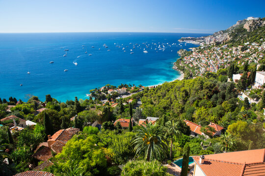 High angle view of Monaco from Roquebrune, France