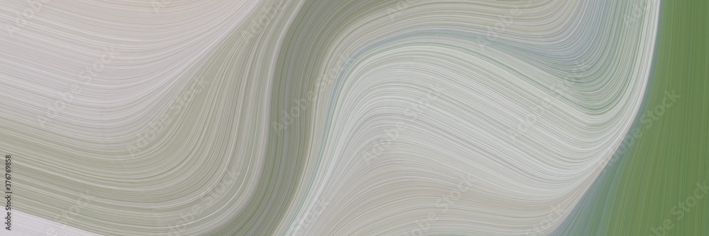 Fototapete abstract surreal horizontal banner with ash gray, dim gray and gray gray colors. fluid curved lines 