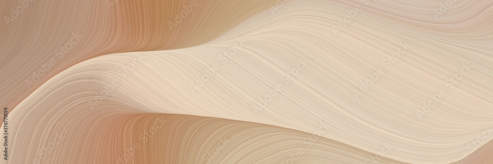 Leinwandbilder abstract artistic horizontal banner with tan, pastel gray and peru colors. fluid curved lines with dynamic flowing waves and curves for poster or canvas