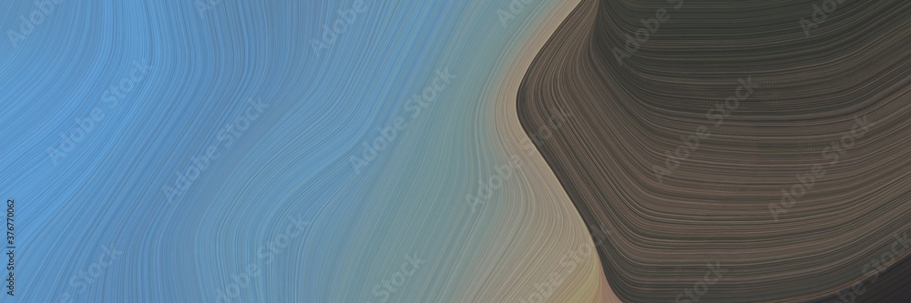 Leinwandbilder abstract moving horizontal header with cadet blue, dark slate gray and gray gray colors. fluid curved lines with dynamic flowing waves and curves for poster or canvas