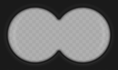 Vector Illustration of Binoculars Point of View Overlay Template