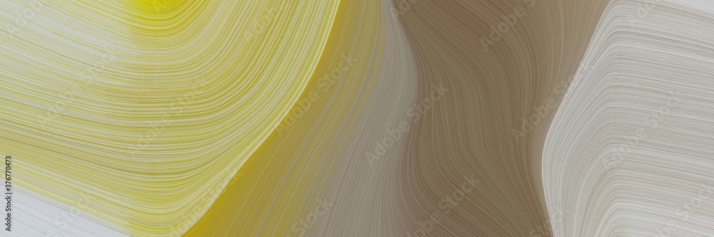 Poster abstract surreal designed horizontal header with dark khaki, pastel gray and ash gray colors. fluid 