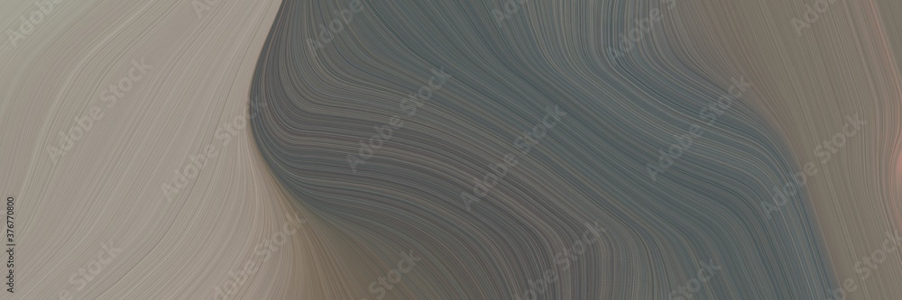 Fototapete abstract moving horizontal banner with dim gray, rosy brown and gray gray colors. fluid curved lines