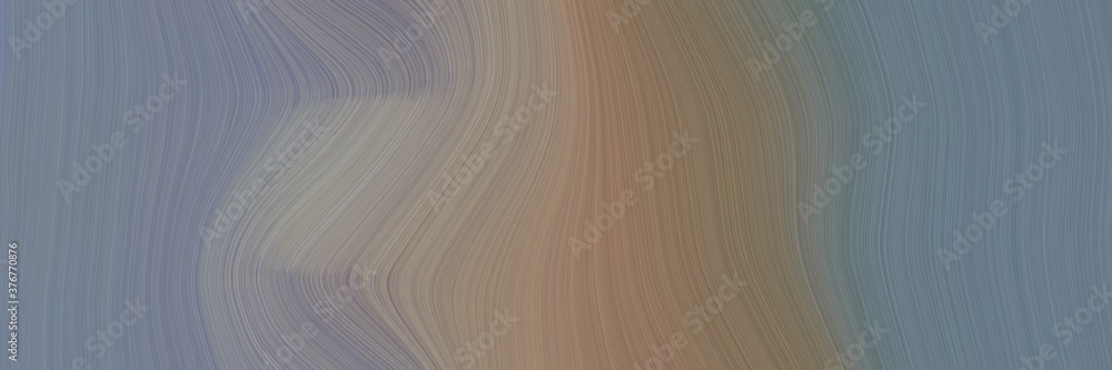 Aufkleber abstract surreal horizontal banner with gray gray, pastel brown and light slate gray colors. fluid curved lines with dynamic flowing waves and curves for poster or canvas