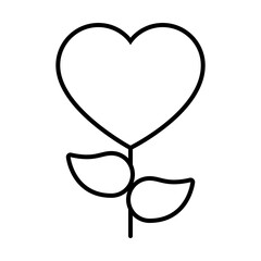 heart plant icon, line style