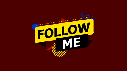 Follow me. Vector sticker