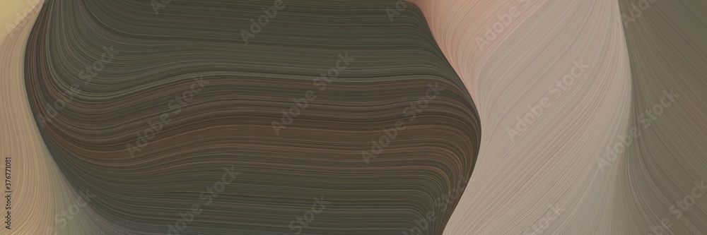 Poster abstract artistic horizontal banner with old mauve, rosy brown and pastel brown colors. fluid curved flowing waves and curves for poster or canvas